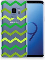 Geschikt voor Samsung S9 Bumper TPU Siliconen Hoesje Zigzag Groen