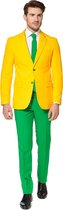 OppoSuits | Green and Gold | Mannen Kostuum | Meerkleurig | Carnaval | Maat 58