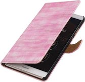 Huawei Ascend Y550 Aqua Bookstyle Wallet Hoesje Mini Slang Roze - Cover Case Hoes