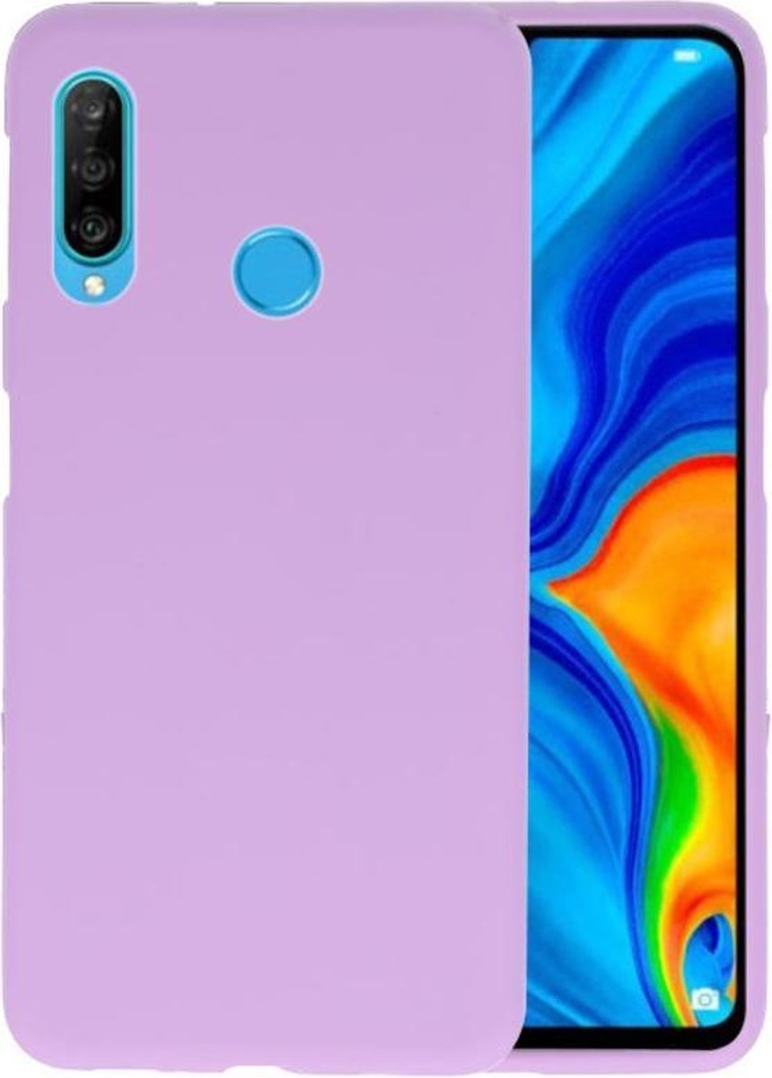 Hoesje Geschikt voor de Huawei P30 Lite - Backcover Color Telefoonhoesje - Paars