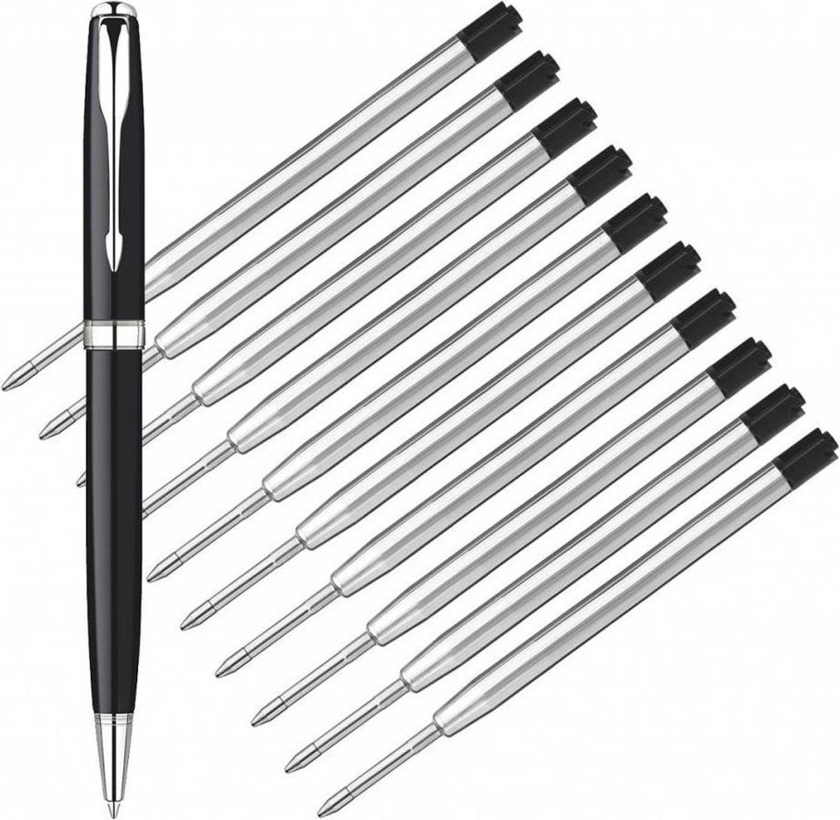 Parker vulset - 10 vullingen - speciaal voor een Parker pen - zwart - DisQounts