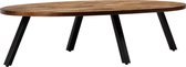 Salontafel tafel ovaal lage tafel hout bruin metaal zwart 120x60x30cm