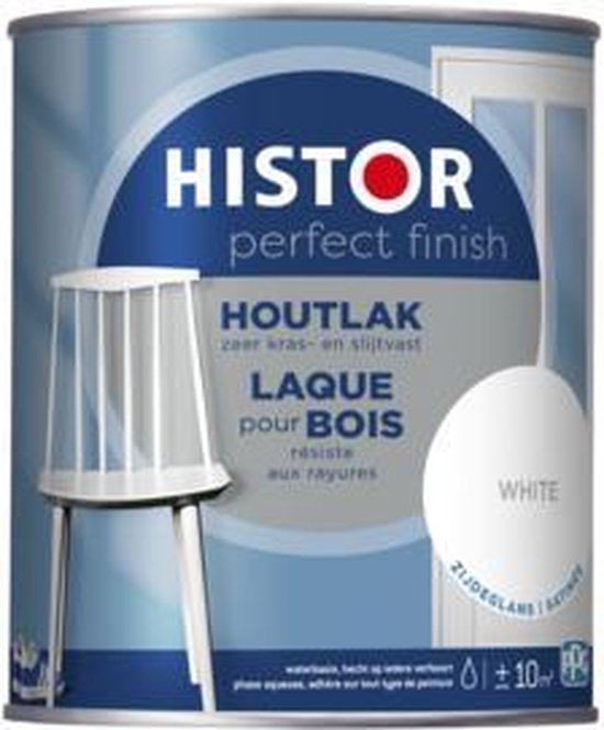 elegant Inschrijven Emigreren Histor Perfect Finish Houtlak - RAL 9010 - Zijdeglans - 1,25 Liter | bol.com