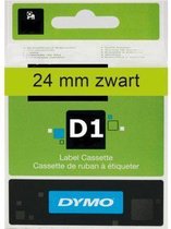 Lettertape Dymo D1 53719 Zwart op Groen 24mmx7m