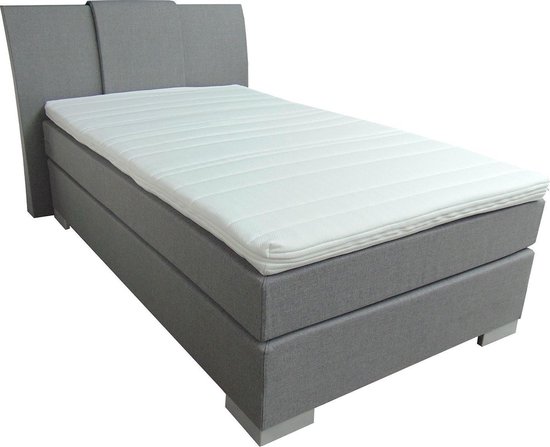 Slaaploods.nl Zeus - Boxspring inclusief matras - 80x200 cm - Grijs