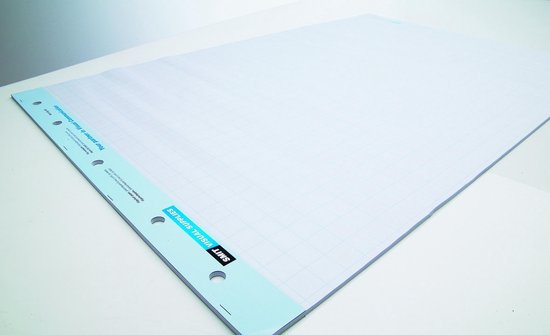 Flip-overpapier, rol 5 x 20 vel, blanco/geruit