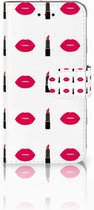 Geschikt voor iPhoneX Bookcover hoesje Lipstick Kiss