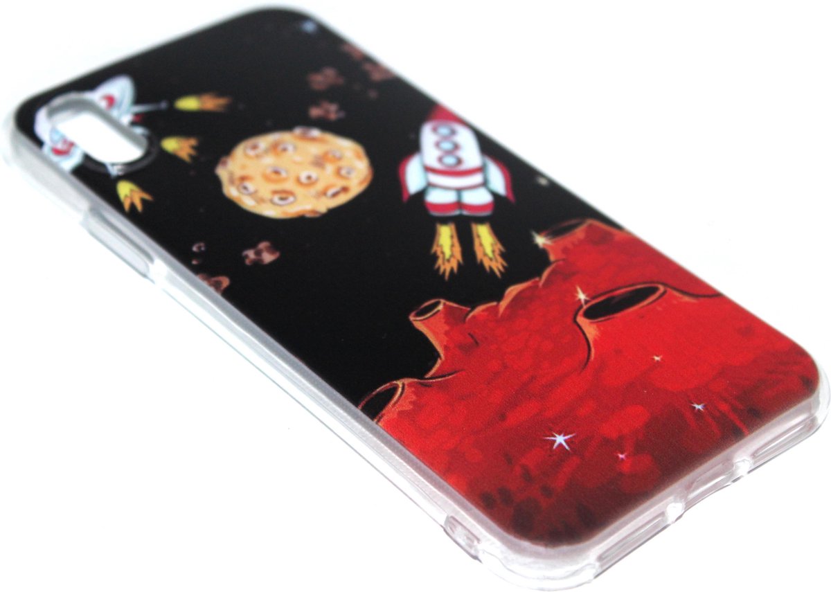 Ruimte heelal siliconen hoesje Geschikt voor iPhone XS/ X