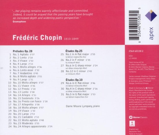 Chopin: Preludes Op 28 / 7 Etudes - Dame Moura Lympany
