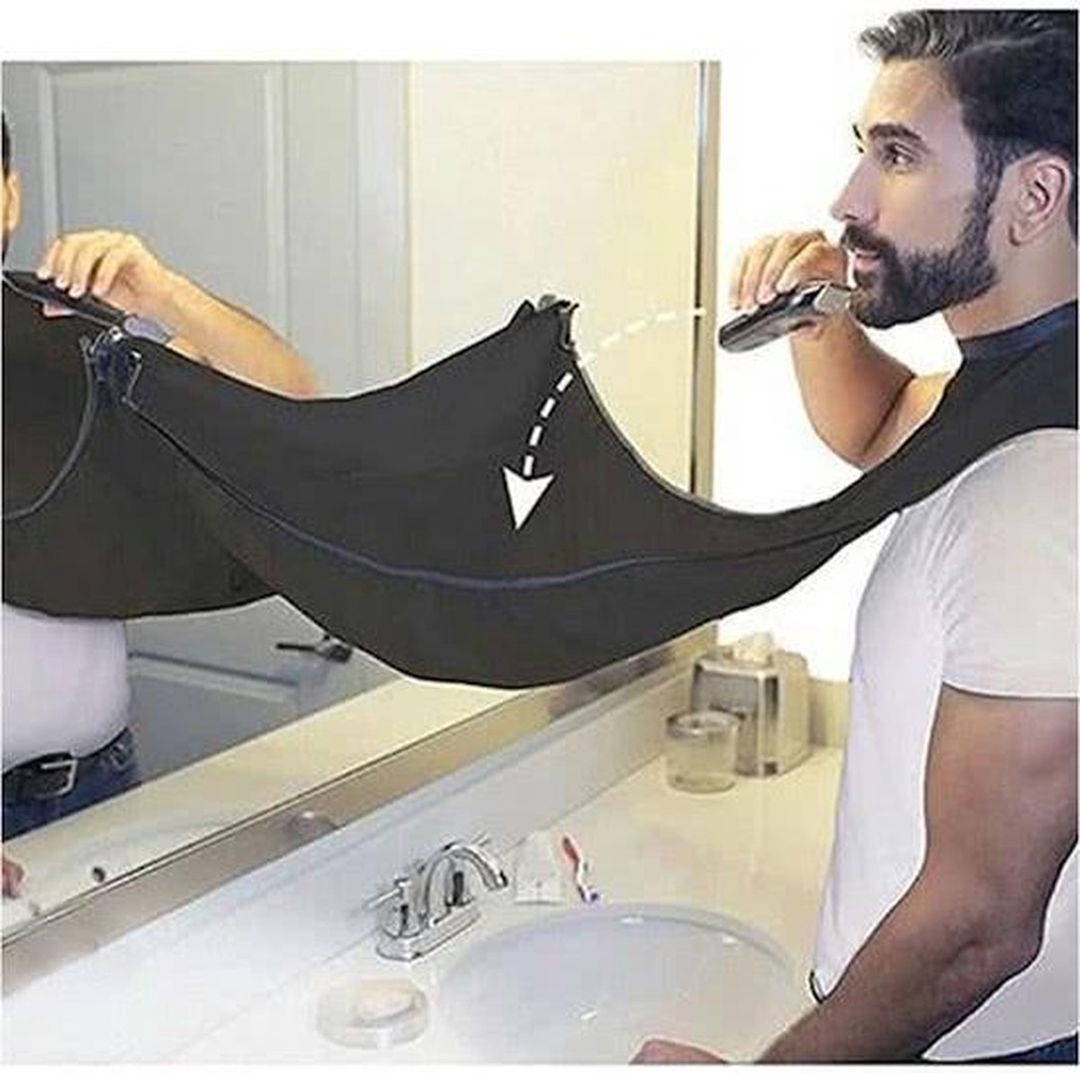 Baard schort + Baard kam - Baard accessoires - Baard scheren - Baard trimmen Zwart - Underdog Tech