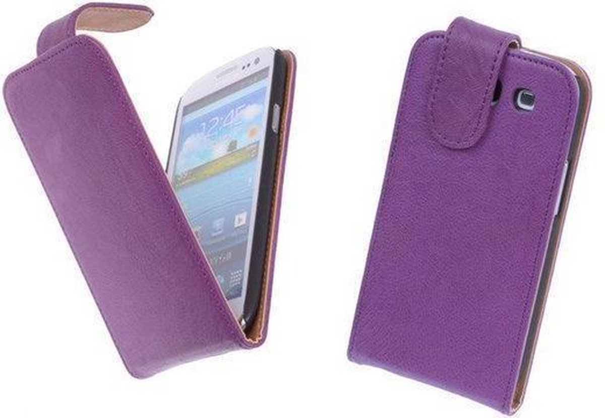BestCases Nevy Paars Kreukelleer Flipcase Hoesje Samsung Galaxy S3