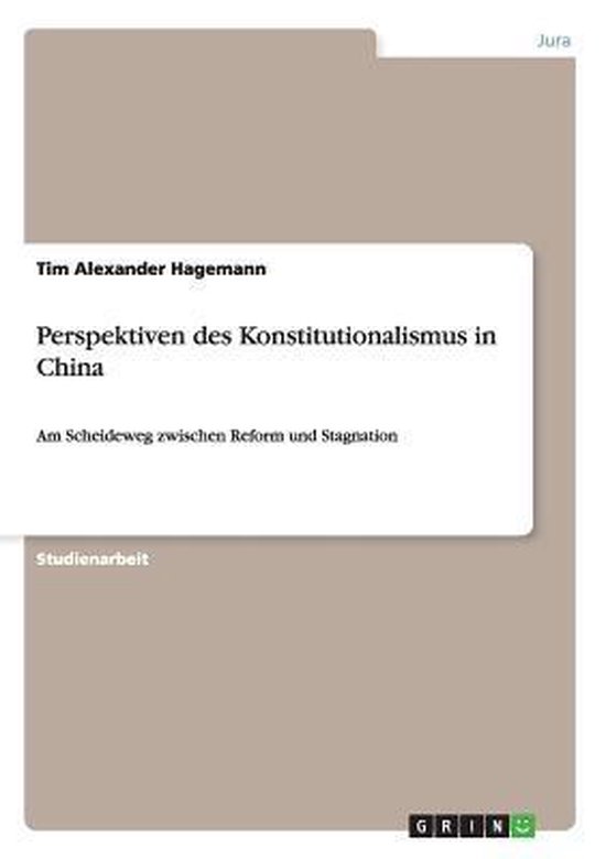 Perspektiven Des Konstitutionalismus in China - cover