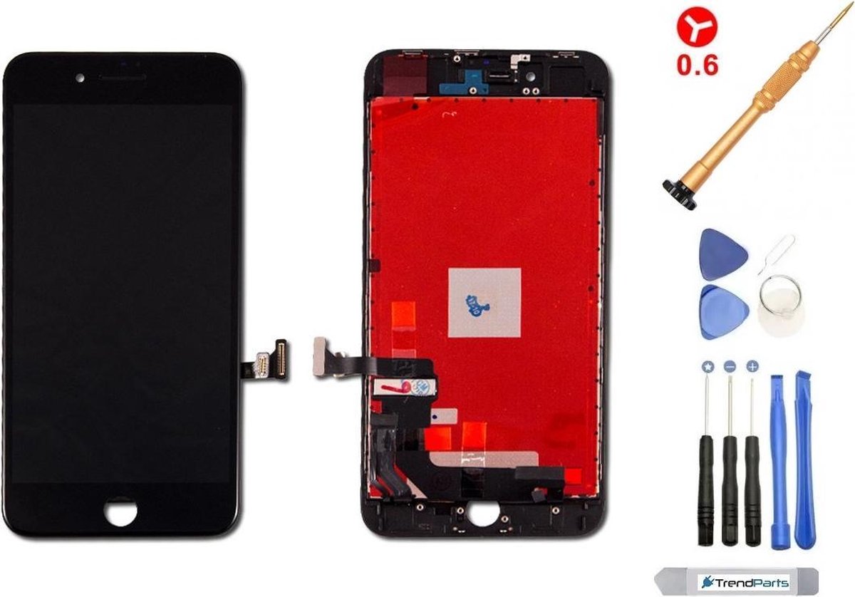 TrendParts® LCD scherm voor iPhone 8 PLUS ZWART - AAA+ kwaliteit + gereedschap + tempered glass screenprotector