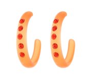 Behave® Oorbellen stekers ringen oranje smal 3 cm