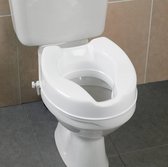 Adhome Toiletverhoger met klemmen 10 cm hoogte - wit kunststof