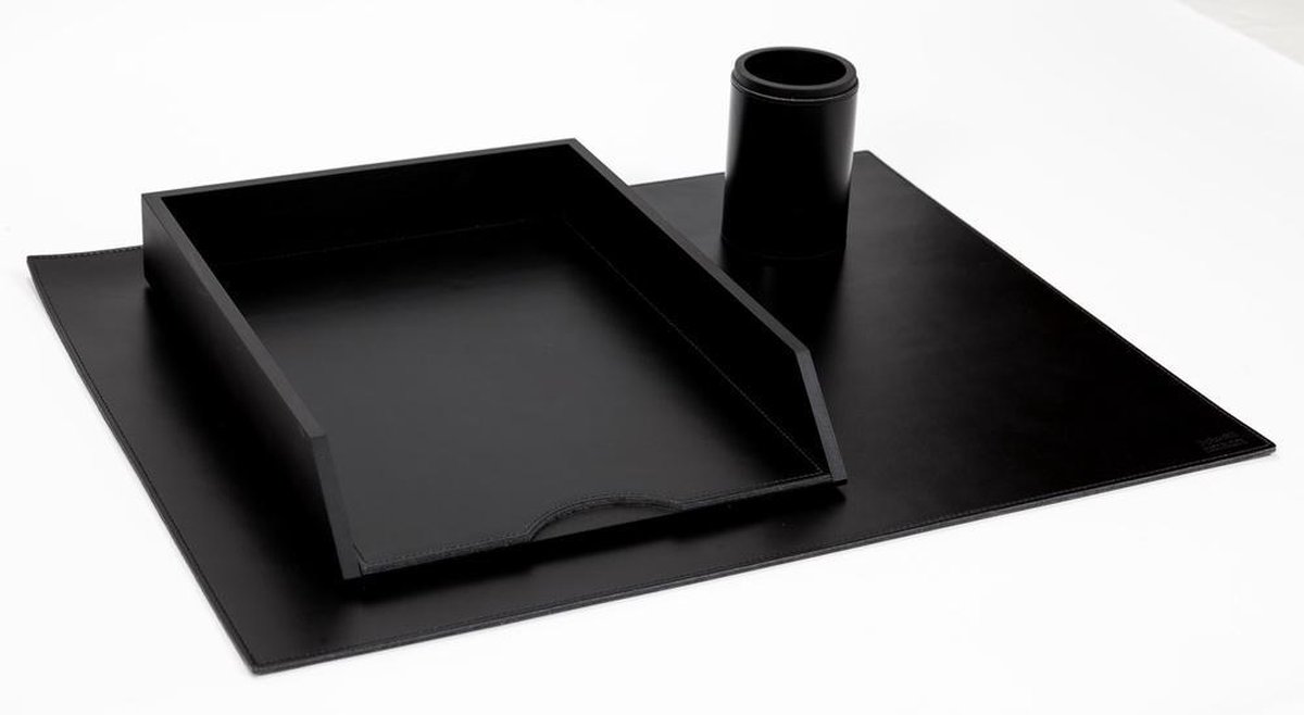 Lederen bureauonderlegger Pinetti zwart / black 57 cm / 43 cm | bol.com