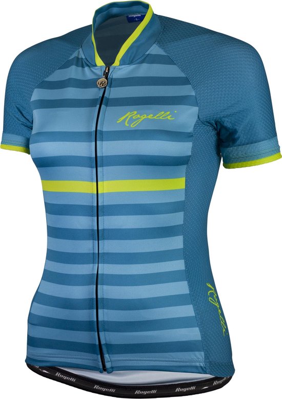 Rogelli Ispira Fietsshirt - Dames - Maat XS - Korte mouwen - Blauw/Geel