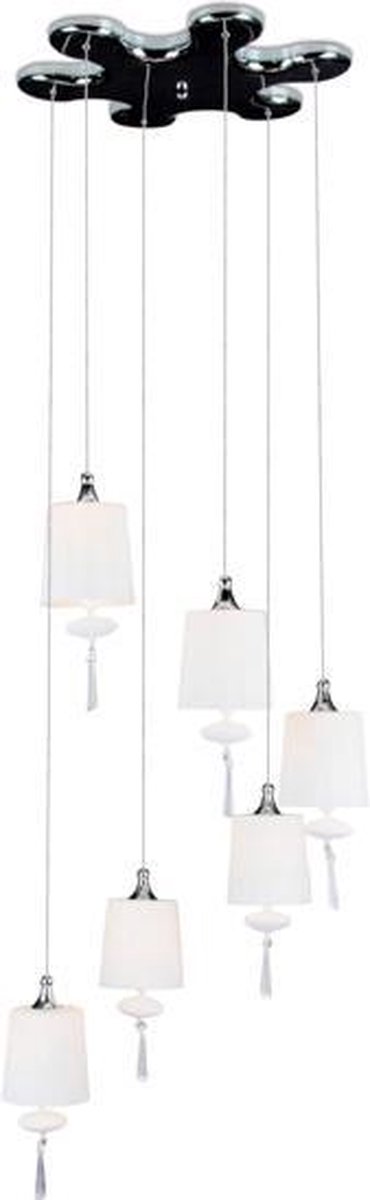 Hanglamp Dance 6 - chroom / wit - 6x35w G4