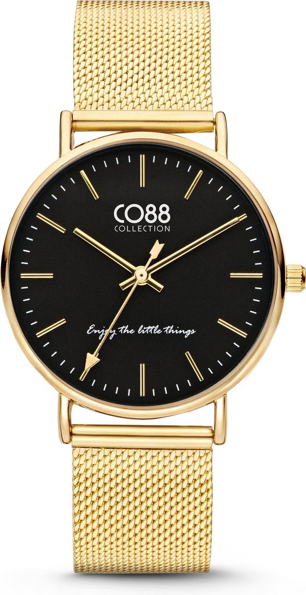 CO88 Collection Watches 8CW 10007 Horloge - Mesh Band - 36 mm Doorsnee - Goudkleurig