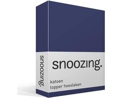 Snoozing - Katoen - Topper - Hoeslaken - Tweepersoons - 120x220 cm - Navy