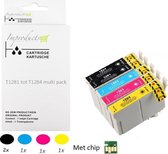 Improducts® Inkt cartridges Alternatief Epson T1281 T1282 T1283 T1284 T1285 set + zwart