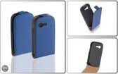 LELYCASE Flip Case Lederen Cover Samsung Galaxy Pocket Neo Blauw