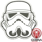 3D PVC patch embleem Star Wars Stormtrooper hoofd wit met klittenband
