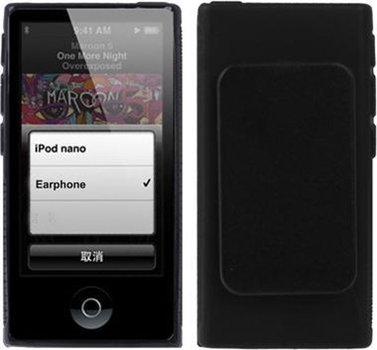 TPU Bescherm-Cover Hoes met Clip voor iPod Nano 7 Zwart