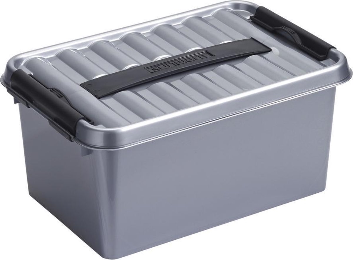 Sunware - Q-line opbergbox 6L metaal zwart - 307 x 20 x 143 cm