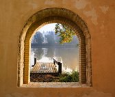 Tuinposter - Toscaans raam doorkijk 8