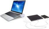 Soundlogic Laptopstandaard - Met 2 USB poorten - Wit/Zilver