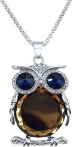Fako Bijoux® - Ketting - Uil - Spiegel - Bruin