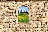 Tuinposter - Grieks raam doorkijk 5