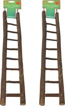 Houten ladder 9 traps naturel 45 cm per 2 stuks