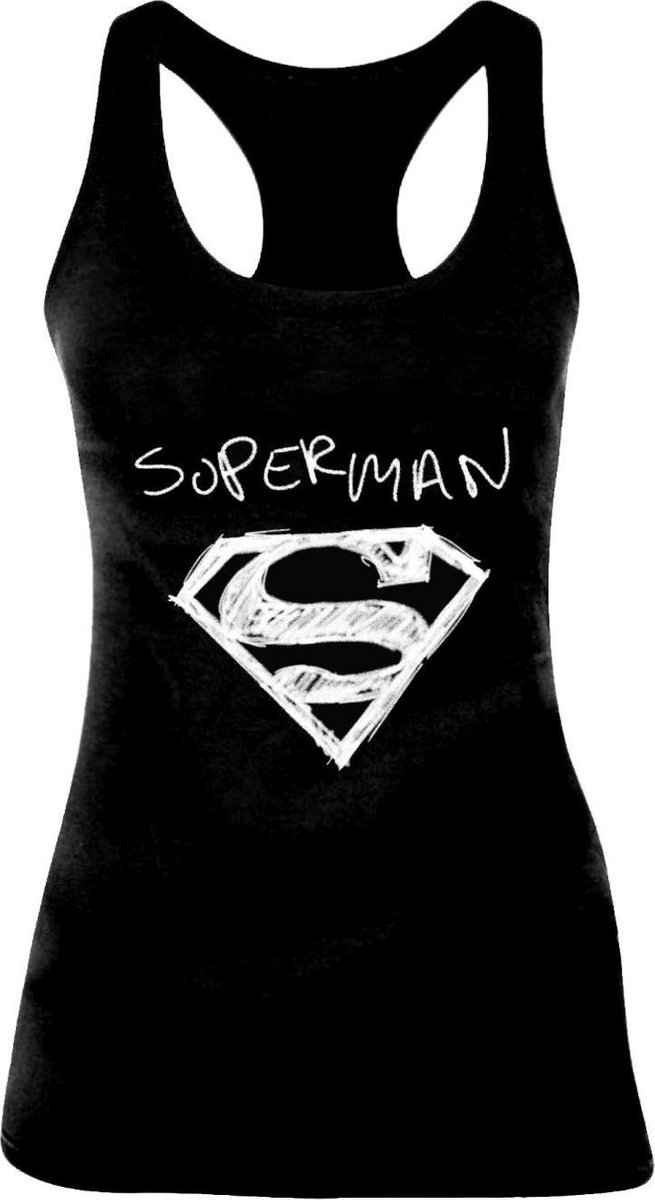 Superman - Logo Sketch Vrouwen Tanktop - Zwart - S