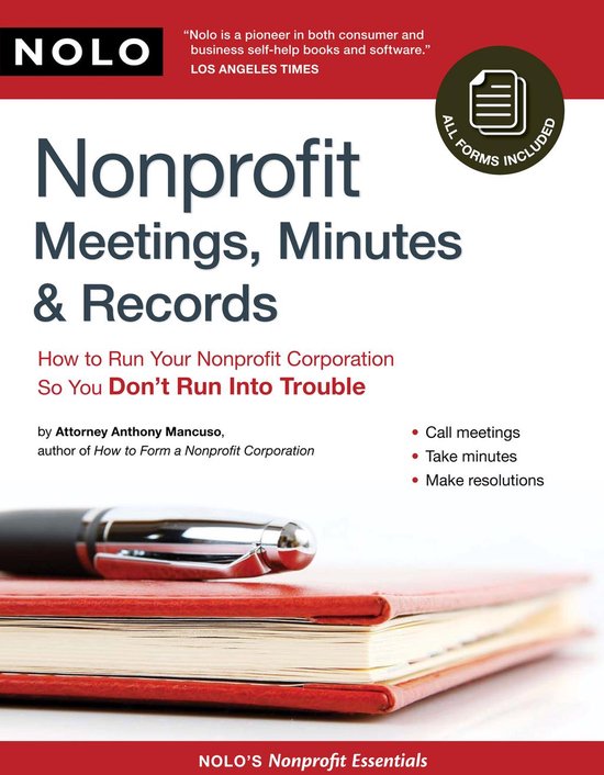 Nonprofit Meetings, Minutes & Records: How to Run Your Nonpr ... - cover
