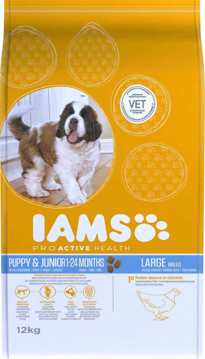 Iams Dog Puppy/Junior Large Kip 12 kg 0 - 1 Jaar
