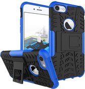 Rugged Kickstand Back Cover - Geschikt voor iPhone 8 / 7 Hoesje - Blauw