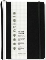 Essentials Large Black Grid-Lined Notebook