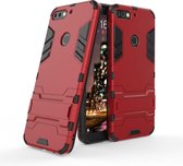 Armor Kickstand Back Cover - Huawei Y7 (2018) Hoesje - Rood