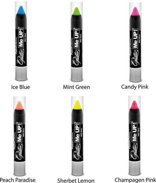 PaintGlow Uv/Neon Glitter Paint stick Sherbet Lemon ( Geel ) bol