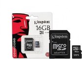 16 GB Micro SDHC Het Origineel Kingston Class 10 UHS-I 45R FlashCard + SD Adapter