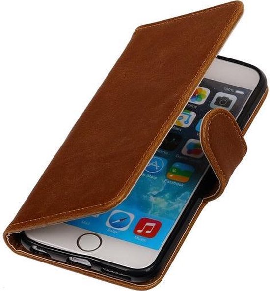 Een hekel hebben aan Entertainment taxi MiniPrijzen - Bruin vintage lederlook bookcase voor de iPhone 6s wallet  hoesje flip... | bol.com