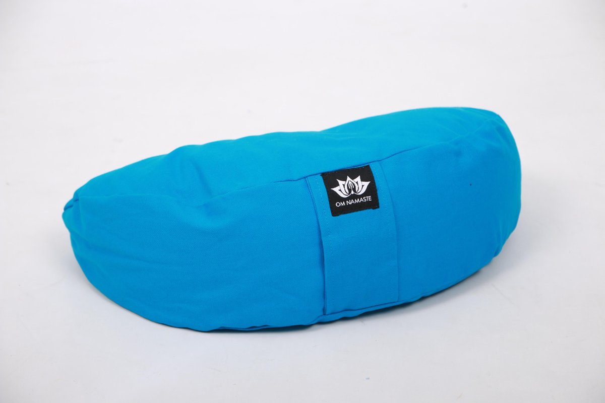 Om Namaste Halve Maan Meditatiekussen Zitkussen Blauw - Pro Moon - Turquoise