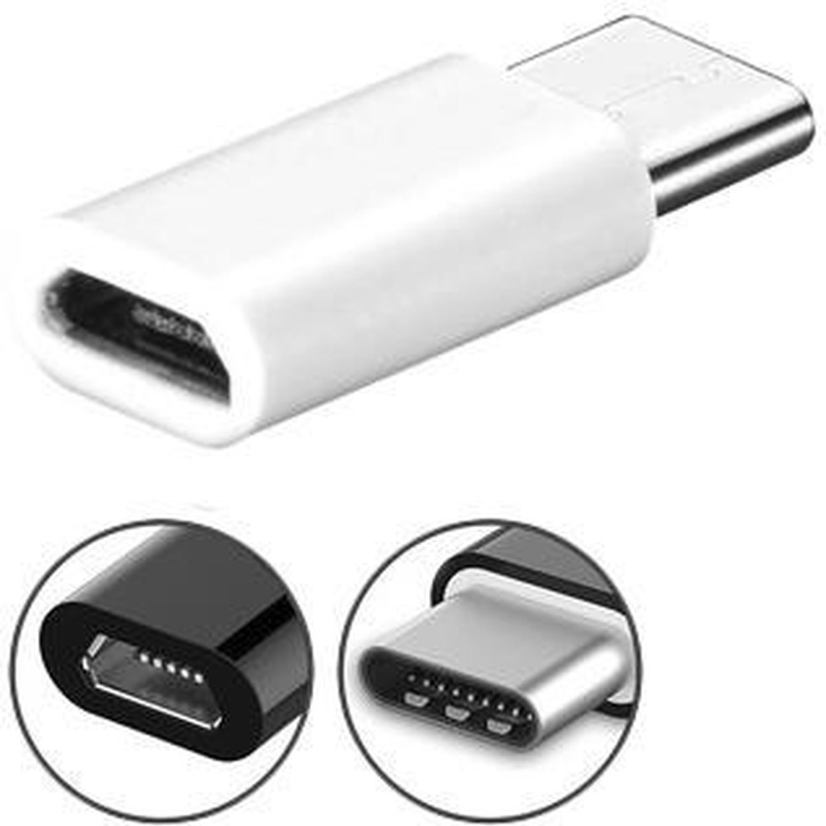 DW4Trading® USB C 3.1 male naar micro B USB female adapter verloop wit