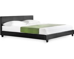 Bedframe met lattenbodem - kunstleer 180x200cm - zwart