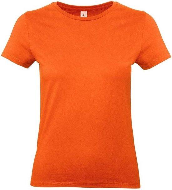 Basic dames t-shirt oranje met ronde hals - Oranje dameskleding casual  shirts XL (42) | bol.com