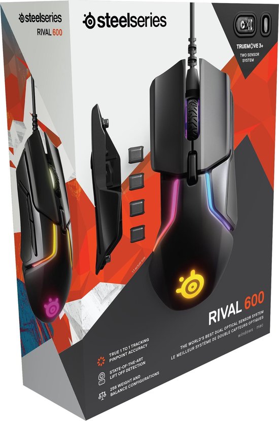 SteelSeries Rival 600 - Optische Gaming Muis - 12000 CPI - Zwart