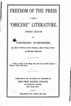 Freedom of the Press and Obscene Literature, Three Essays