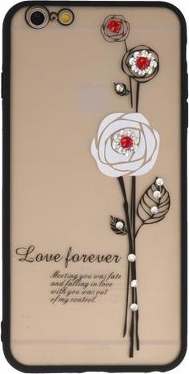 Wit Love Forever back case Hoesje voor Apple iPhone 6 / 6s Plus